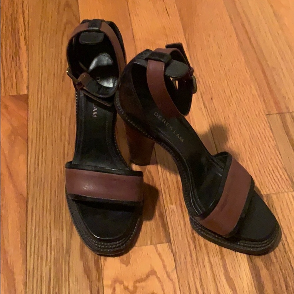 Derek Lam brown/black leather sandals - size 38